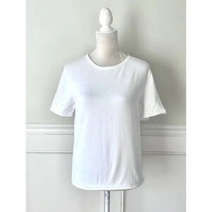 Carolyn Taylor Cotton Blend Stretch White Tee M